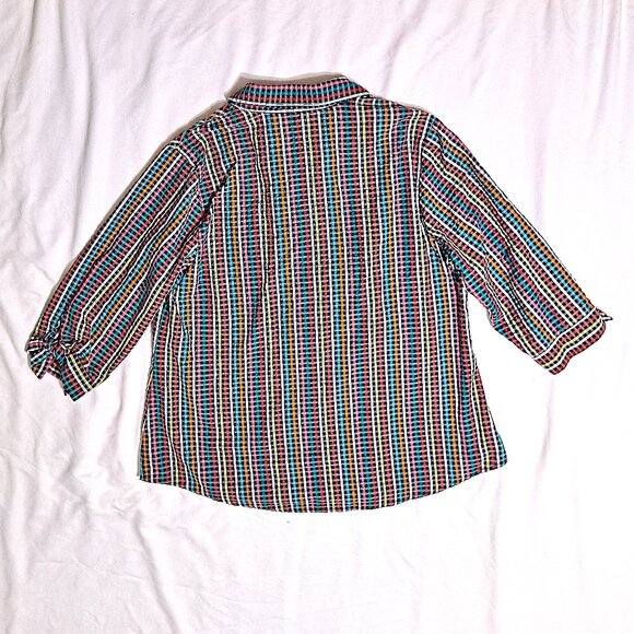 Anne Klein Multicolor Plaid Button-Up Shirt - XL - Picture 2 of 7